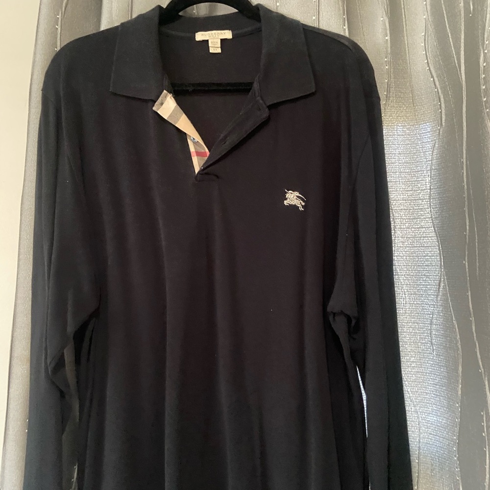 Mens Burberry long sleeve polo